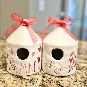 Mini Watercolor Hearts Be Mine & XOXO Valentines Vday Birdhouse New